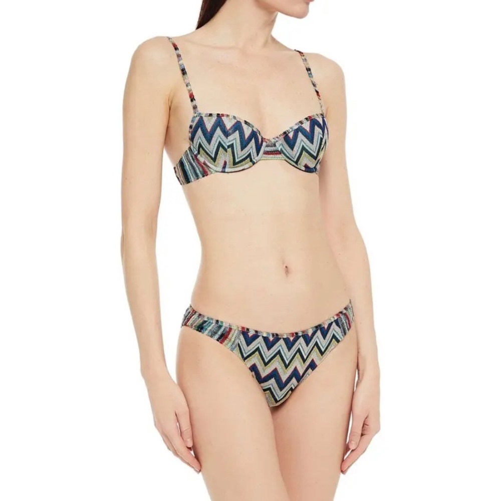 Missoni Mare Woman Mare Crochet-Knit Bikini Light Blue/Geen/Silver Size 42